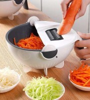 Magic Multi functional Rotate Vegetable Cutter With Drain Basket