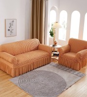 3+1 seater sofa cover brown colour