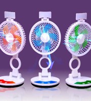 Circle Rechargeable Fan with Light (Double Battery)